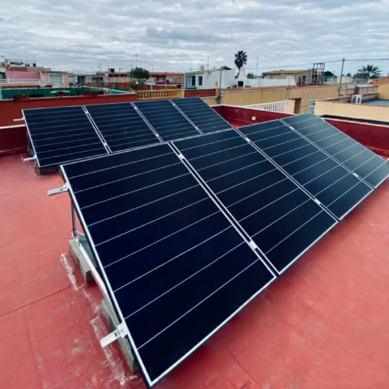 Structure des panneaux solaires en terrasse